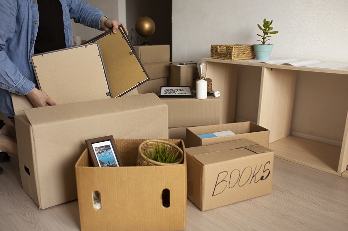 1. cardboard box storage